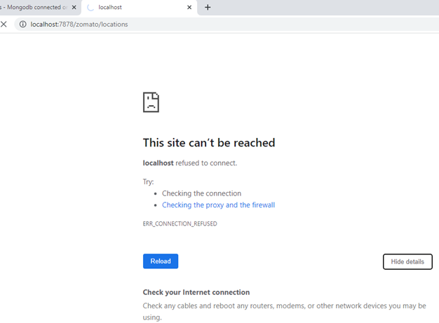 在nodejs和localhost上連接的Mongodb不斷重新加載
