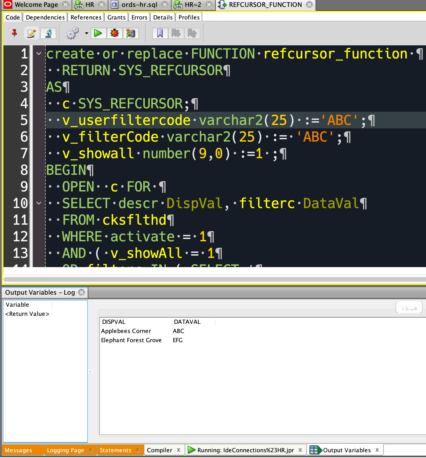 為什么 SYS_REFCURSOR 會產生空值？