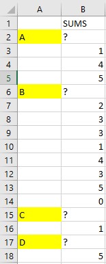 Excel - 對單元格求和直到識別符號