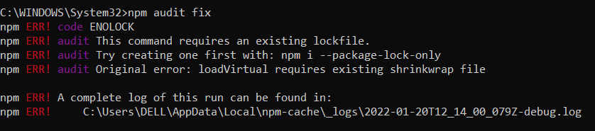 我嘗試執行“npm install -g expo-cli”，但遇到了一堆漏洞。在“npm audit fix”上，我收到了以下更多錯誤
