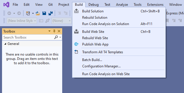 為什么 Visual Studio 2019 的“構建”選單上沒有“清潔解決方案”選項？