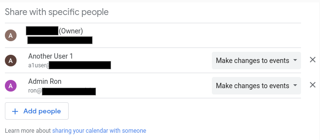 如何列出與 Google 日歷共享的所有電子郵件?