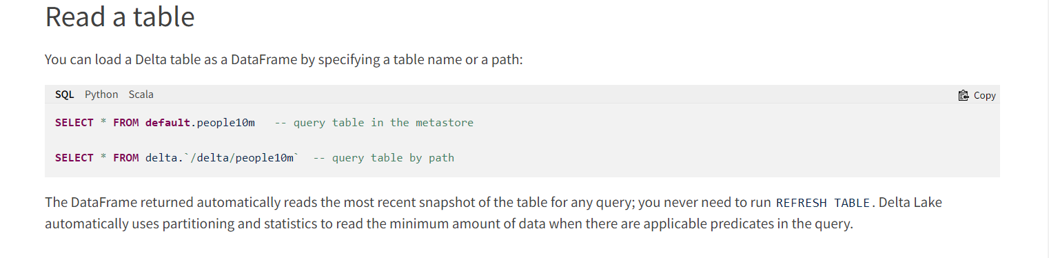 如何在增量表上運行 sql 查詢
