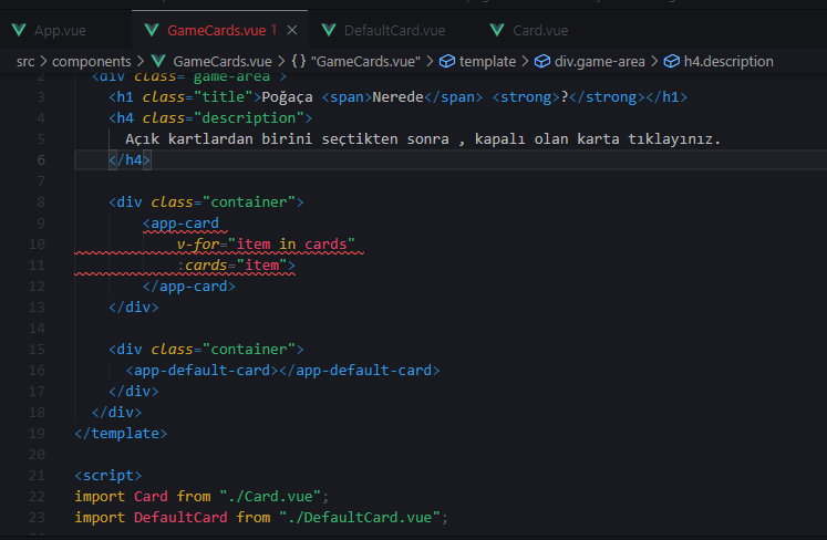 Vue js - vsCode - 使用 v-for 時出現錯誤？