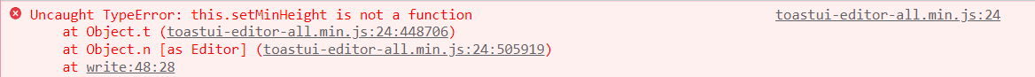 未捕獲的型別錯誤：this.setMinHeight 不是使用 TUI 編輯器、ejs、node.js 的函式