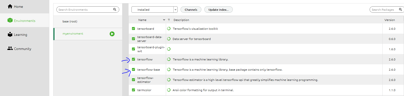 Anaconda：ModuleNotFoundError：沒有名為“tensorflow”的模塊
