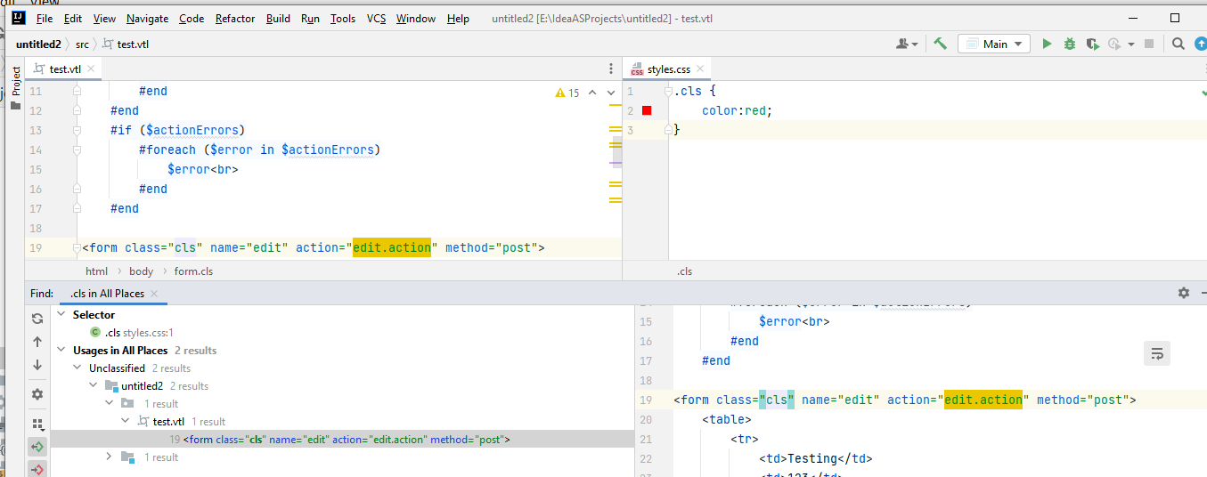 Intellij 代碼檢查如何決定 .css 檔案中的選擇器?