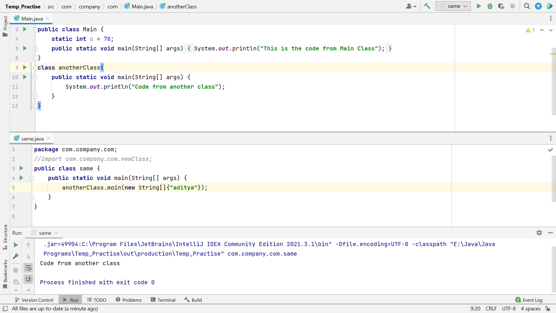 Java 程式編譯輸出的差異,當嘗試使用“Intellij IDE”和“終端”運行時