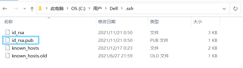 SSH公鑰檔案位置