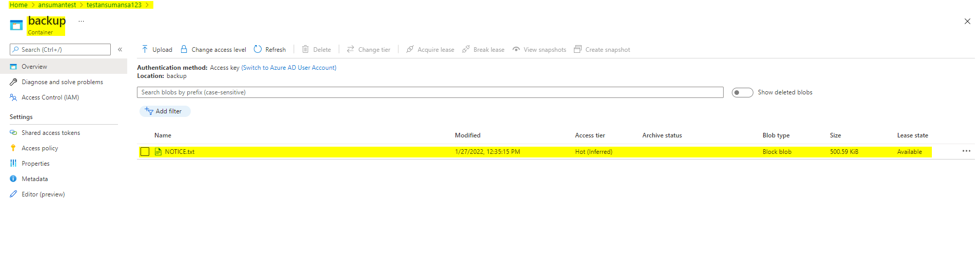 Azcopy 409 此存盤帳戶不允許公共訪問