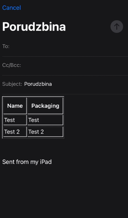如何在 Xcode/Swift 中的表格視圖單元中將值插入/傳遞到郵件正文？