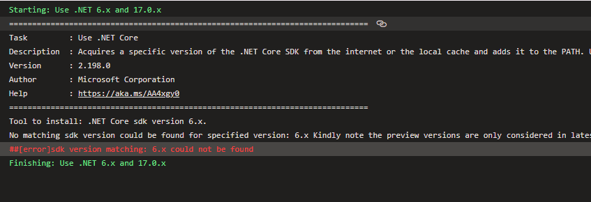 UseDotNet@2 任務無法提取 .net 6 SDK - Azure 管道