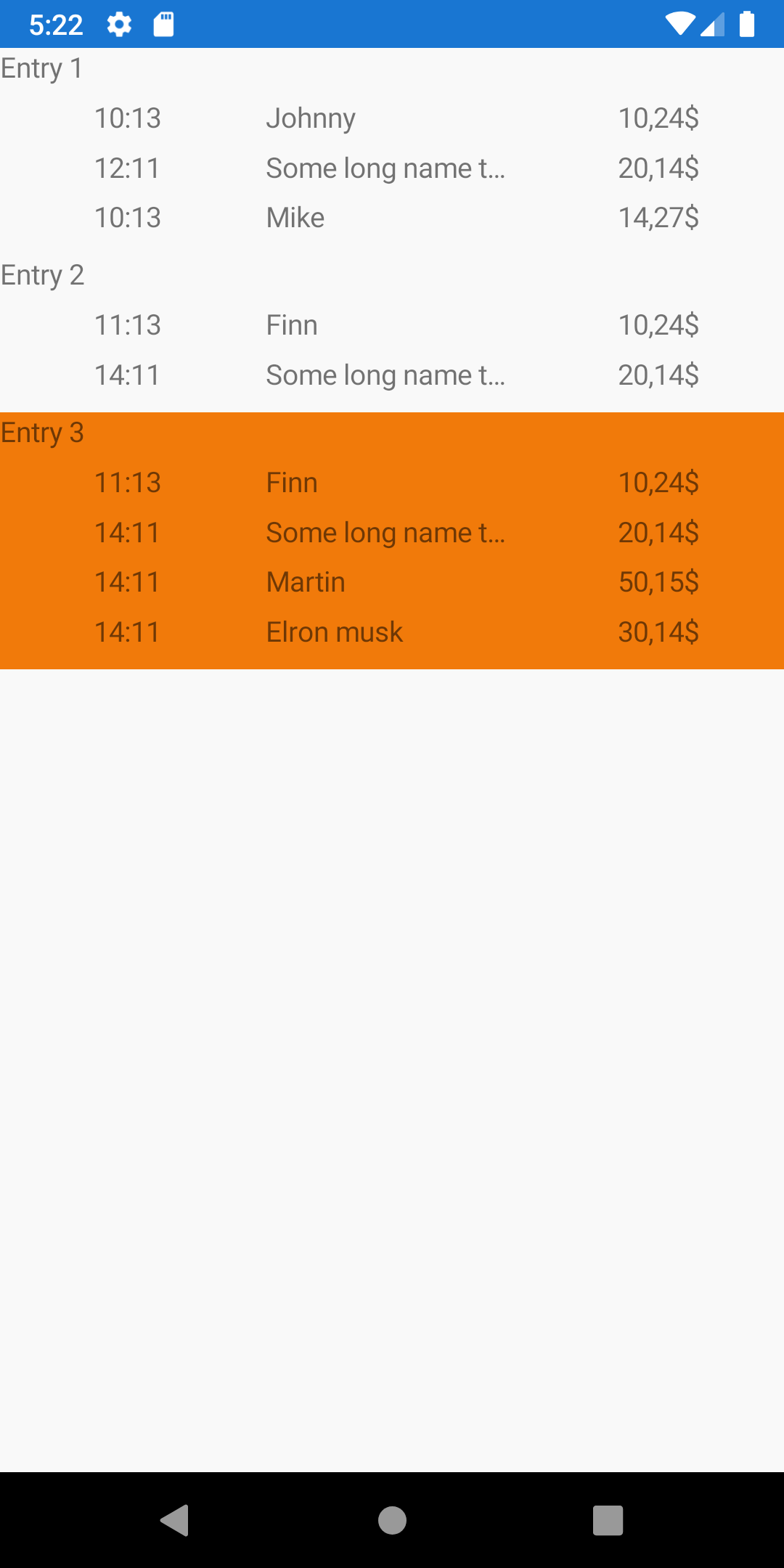 LiesView 元素內的 XAML 小型多列串列