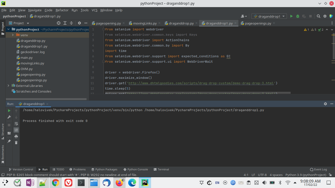 如何使用 Selenium 和 Python 執行拖放操作