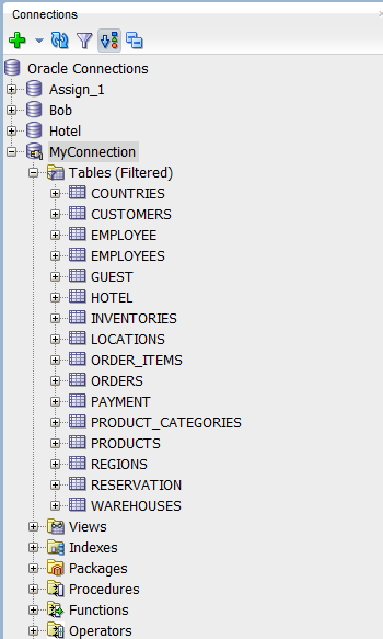 Oracle SQL Developer - 在新連接中預先存在表。為什么？
