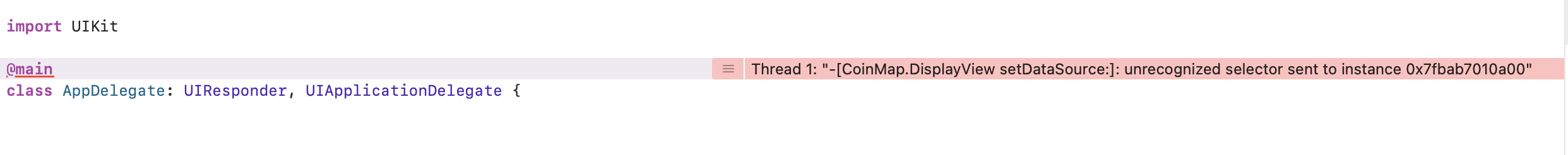 在 Swift 中,無法識別的選擇器發送到實體 0x7fecc7011000