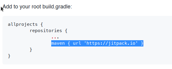 在我的根級 build.gradle 檔案中的何處添加存盤庫？