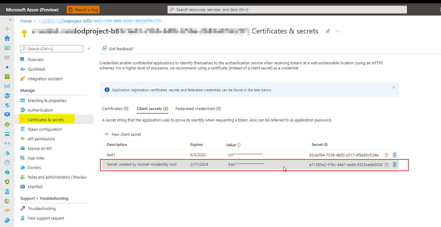 Visual Studio 發布到 Azure 時出現 Microsoft Identity Platform 錯誤