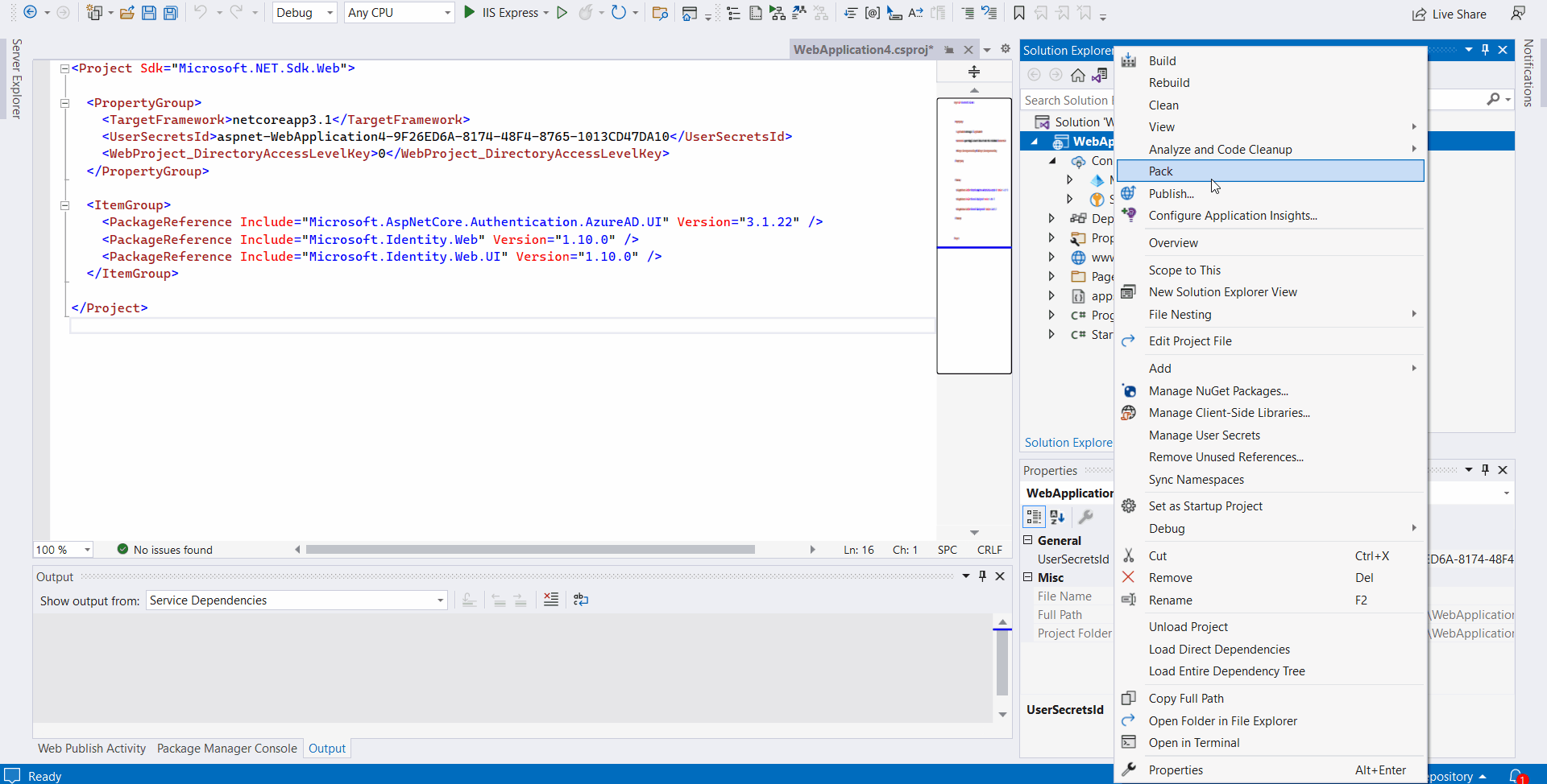 Visual Studio 發布到 Azure 時出現 Microsoft Identity Platform 錯誤