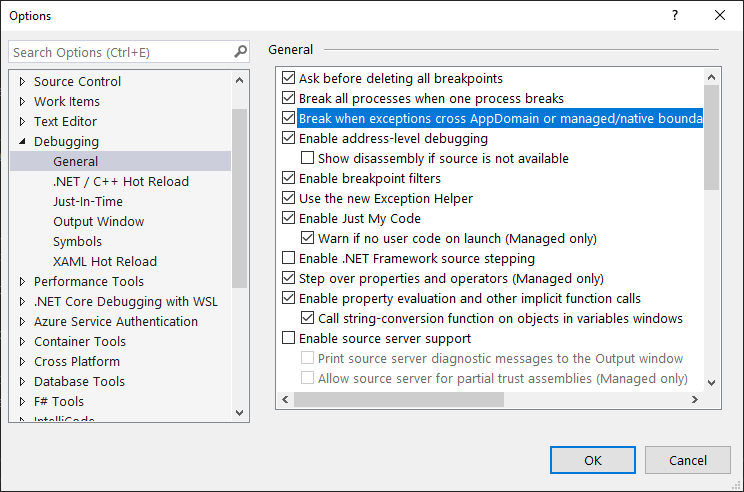 ASP.NET Core Web API - Visual Studio 中未立即顯示例外
