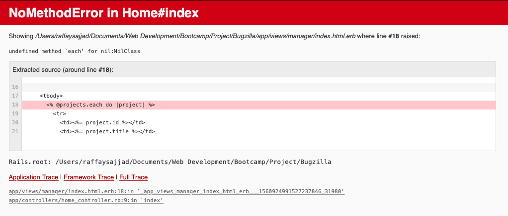 ROR：Home#index 中的 NoMethodError