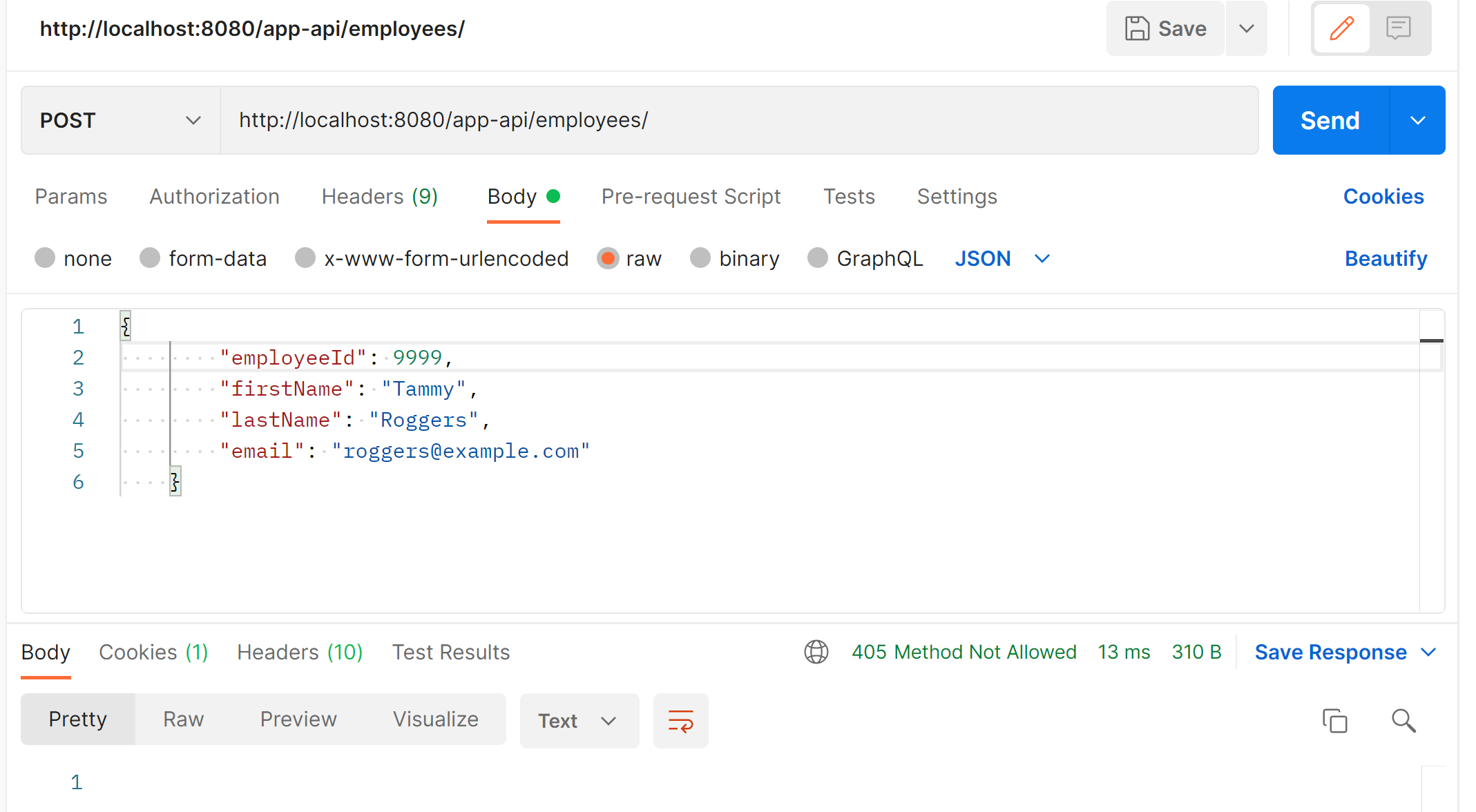 Spring Boot REST API 一直說 405 - 不允許的方法