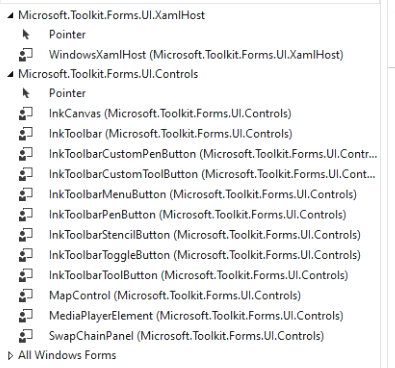 Microsoft.Toolkit.Forms.UI.Controls 找不到 Windows 運行時型別“Microsoft.Toolkit.Win32.UI.XamlHost.IXamlMetadataContainer”