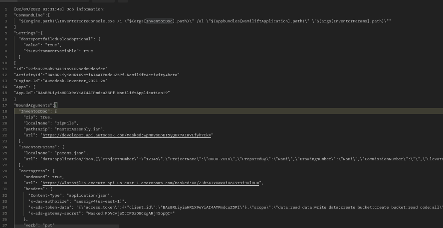 Forge API 將 {URL}/workitems 的 InventorParams 轉換為支持的格式,如 svf、dwg