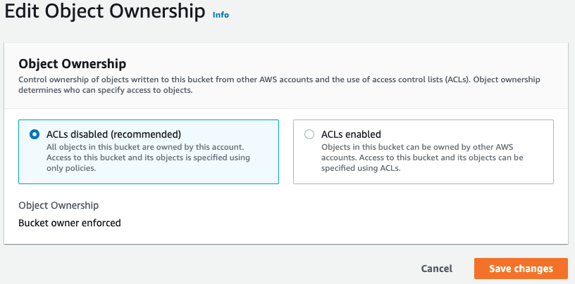 (AWS S3) 顯示檔案所有權