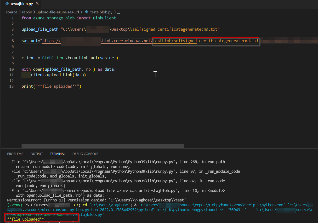 Azure BlobServiceClient 錯誤 InvalidResourceName
