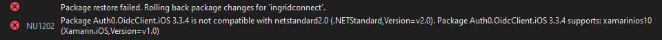 Xamarin Forms 5.0 的 Auth0 NuGet 包