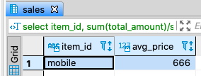SQL 查詢以得出商品的平均銷售額