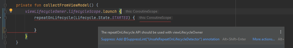 Android Studio 不允許我使用 repeatOnLifecycle