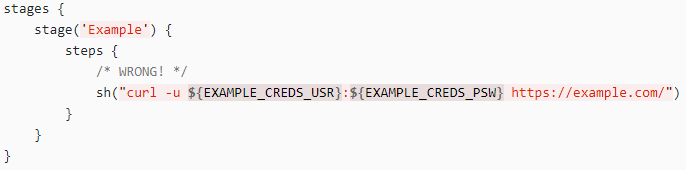 Jenkins - 如何在同一個 shell 字串中使用憑據和引數？
