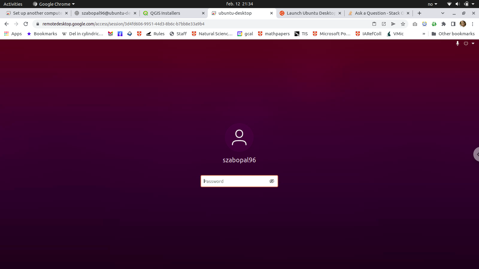 被鎖定后如何重新控制在 Google Cloud VM 上運行的 Ubuntu 遠程桌面？