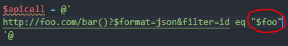 一個字串中有兩個變數,但只解釋一個 - PowerShell