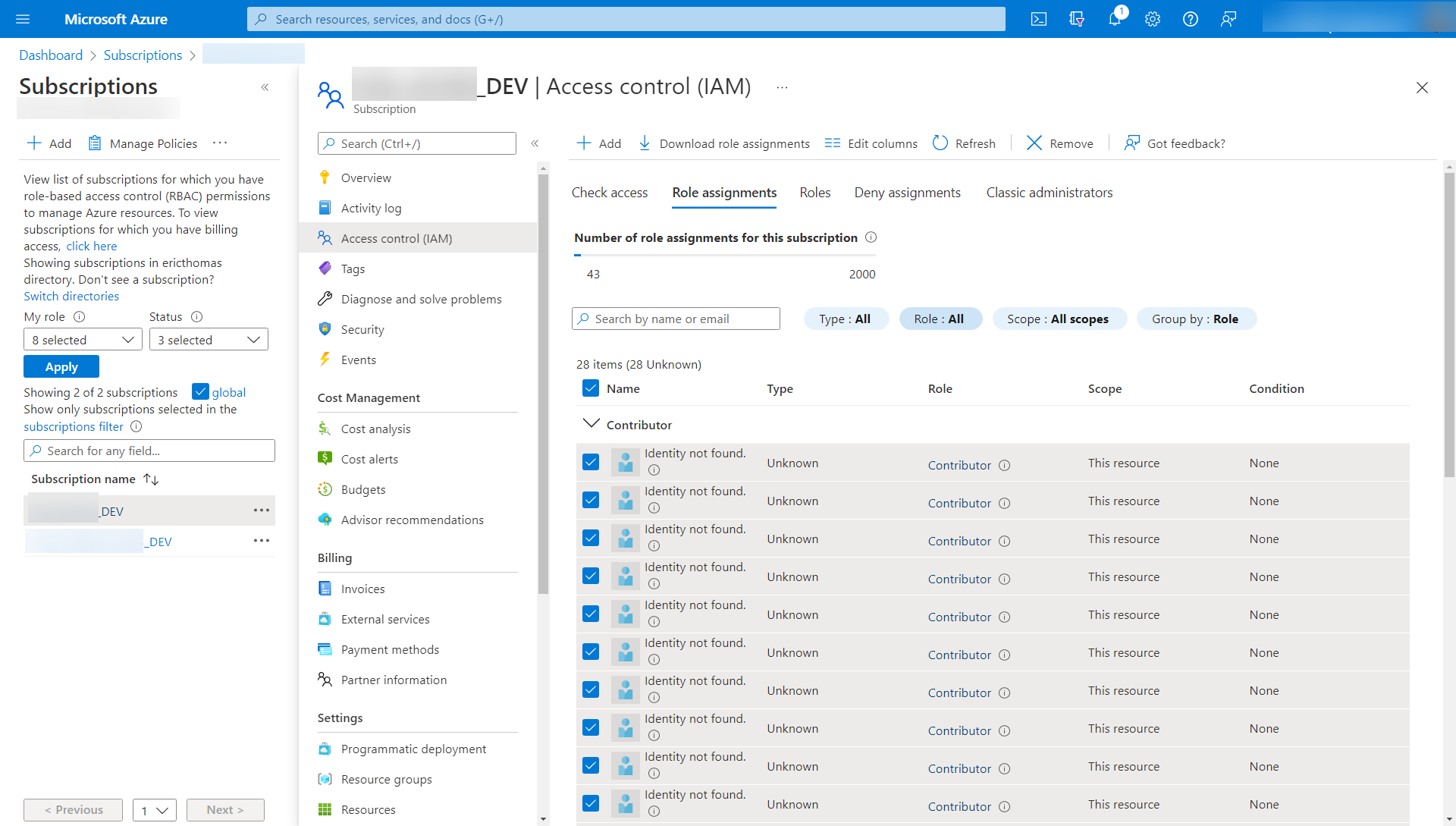 Azure 門戶中的神秘用戶？