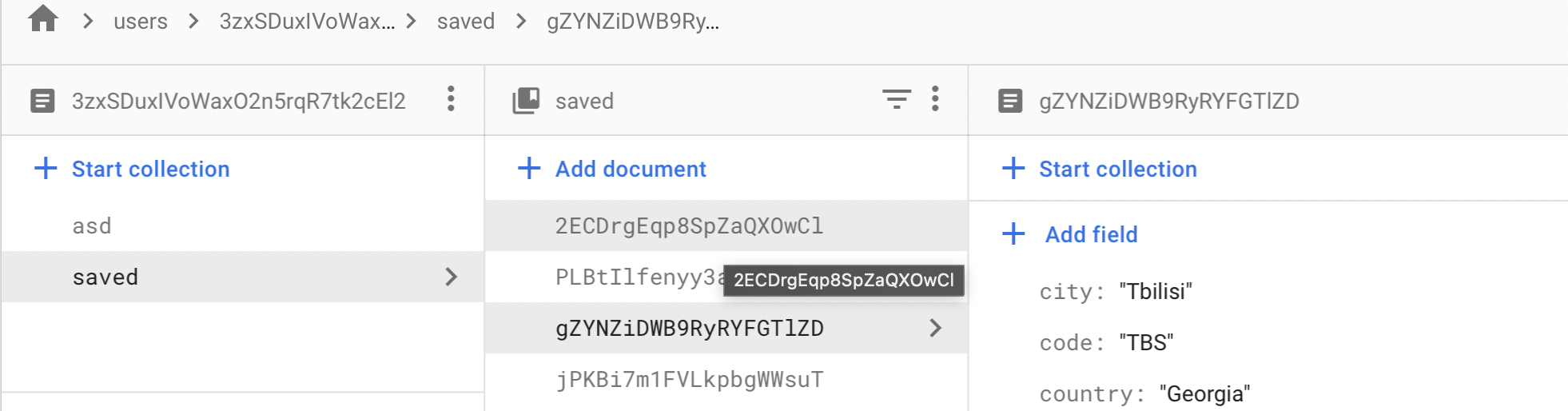 firestore 獲取子集合