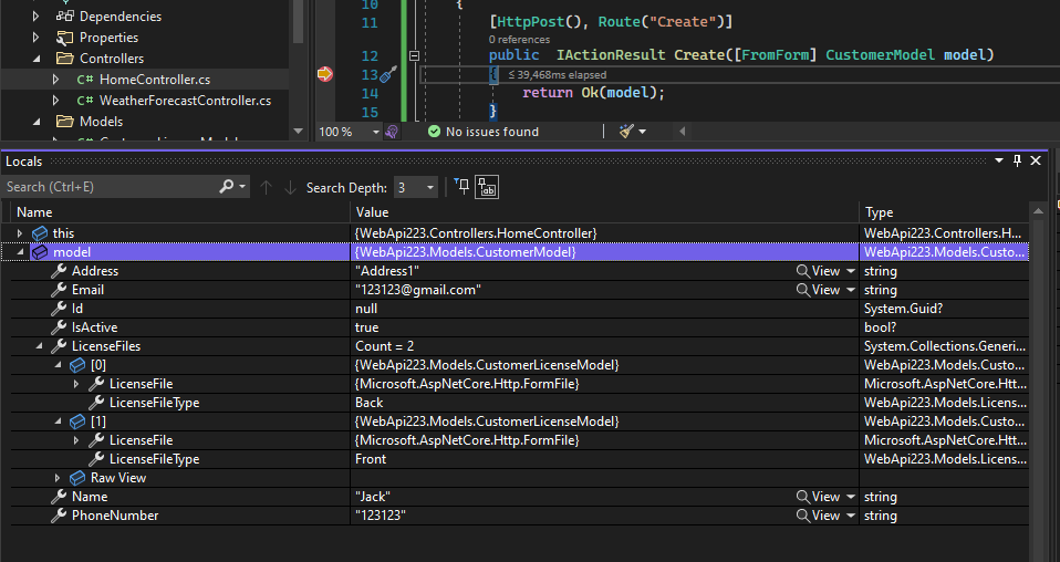 ASP.NET Core WEB API - 在發布請求中接收多個檔案