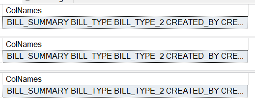 T-SQL：獲取表中以制表符分隔的列名串列 - 我的示例有什么問題？