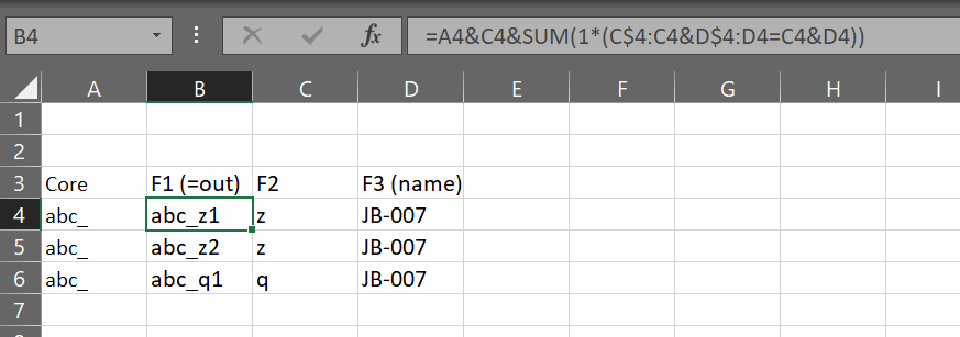 Excel 重復次數增加 1