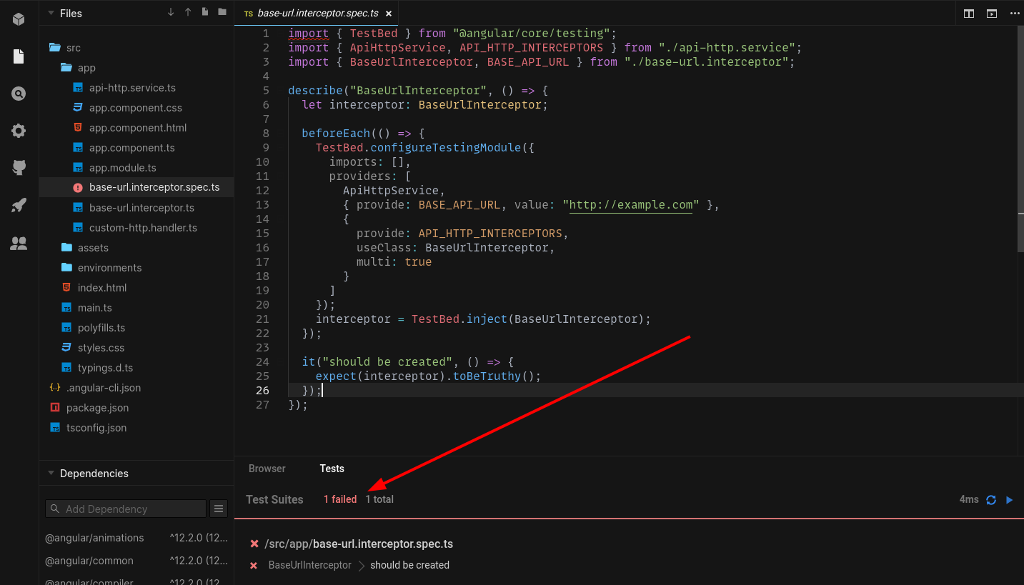 Angular 13 TestBed 不注入攔截器