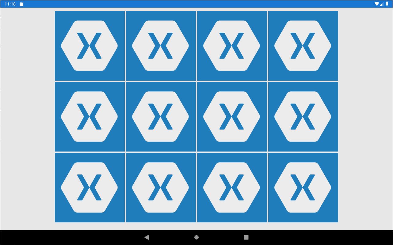 將網格居中而不以 Xamarin 形式展開
