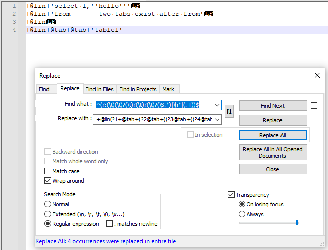 正則運算式生成動態sql