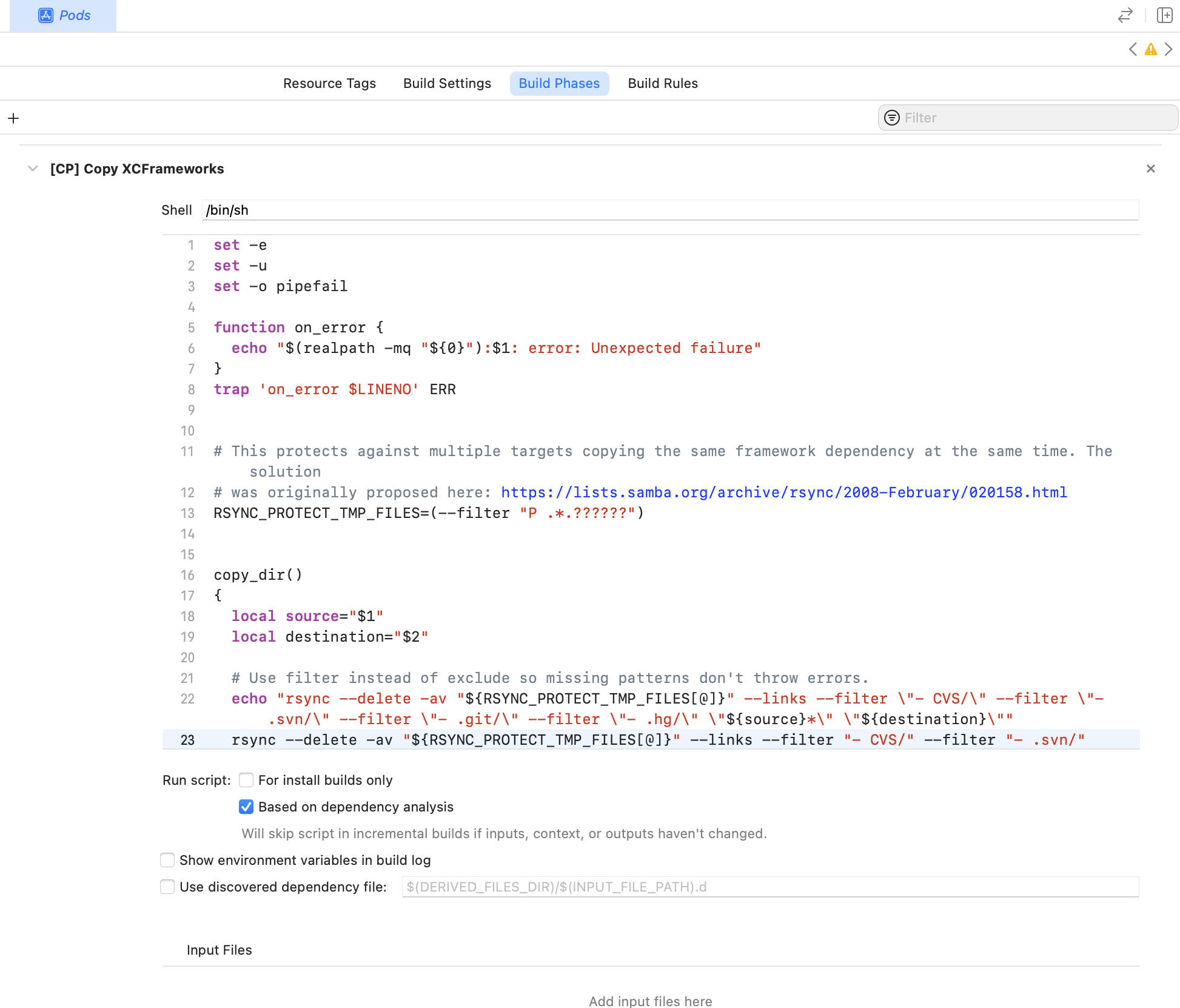 帶有 CocoaPods shell 腳本的 Xcode Cloud 專案在本地構建,但在云上失敗