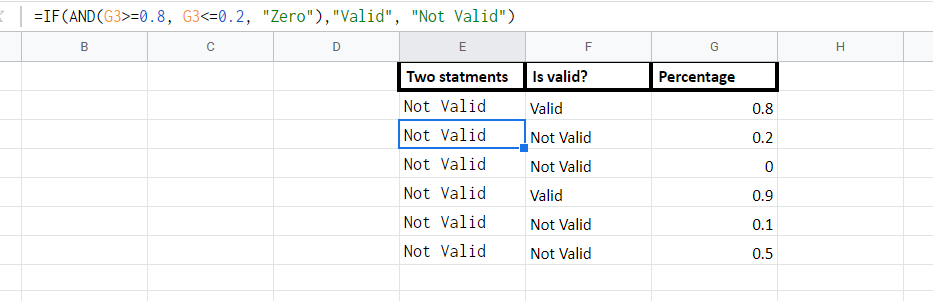 IF & AND 條件在 Google 表格中不起作用