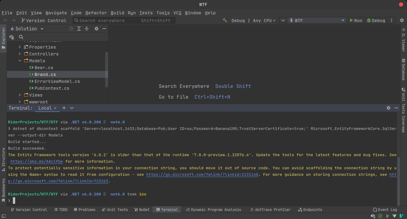 dbcontext scaffold --ouput-dir 在 Linux 中無法按預期作業