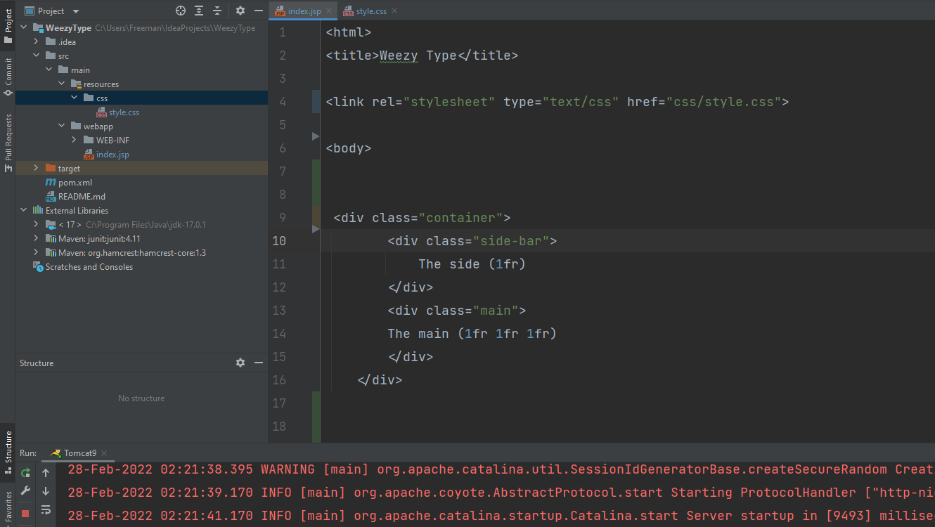 在 intellij 的 jsp maven 專案中使用 css