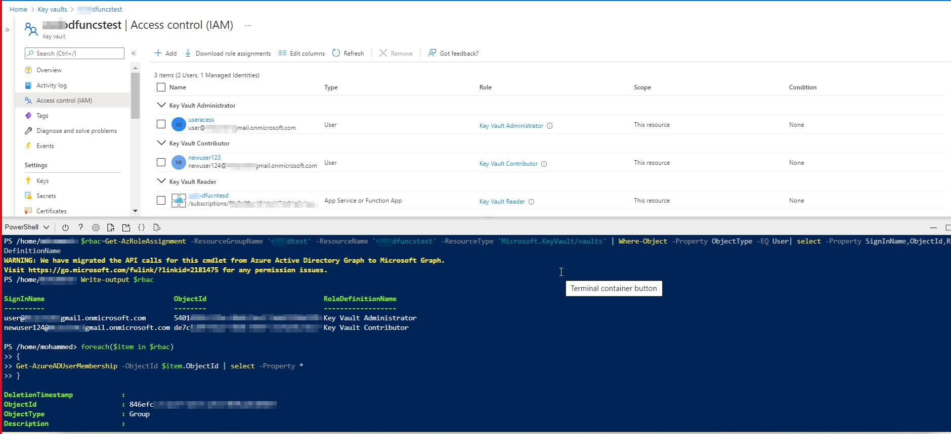 獲取有權訪問 Azure 資源的用戶和組