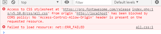 在 localhost 上嵌入 fontawesome 元素時出現 Google Chrome 問題!執行期間不顯示。(帶有代碼片段)